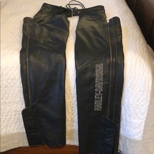 Harley Davidson leather chaps.